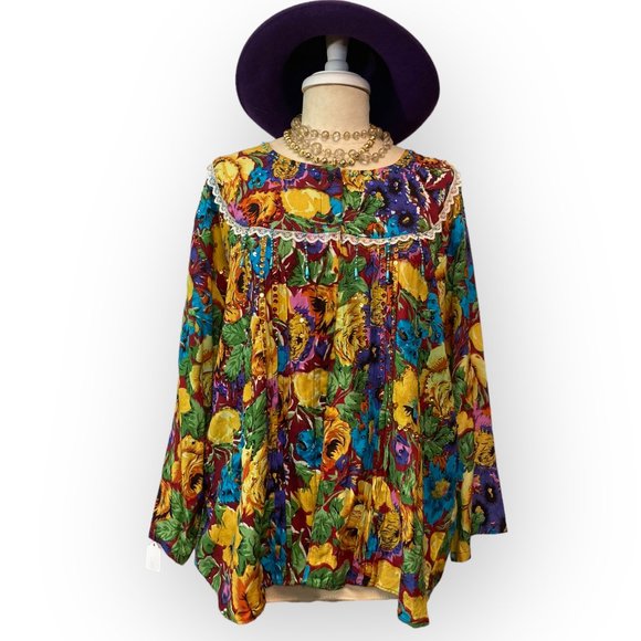 Vibrant Floral Retro Cardigan - Picture 3 of 5